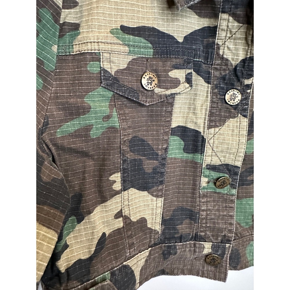 Sashimi Womens Cropped Camo Jacket Ripstop Utility Woodland Camouflage Large - Picture 6 of 7